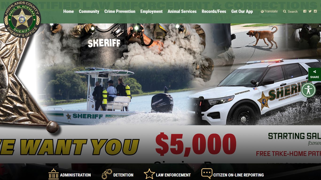 Welcome to Highlands County Sheriff, Florida